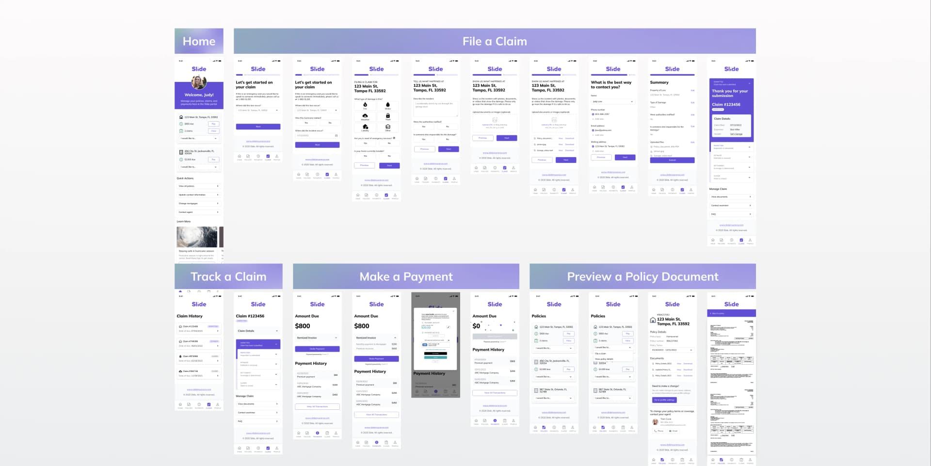 Streamlined claims submission flow