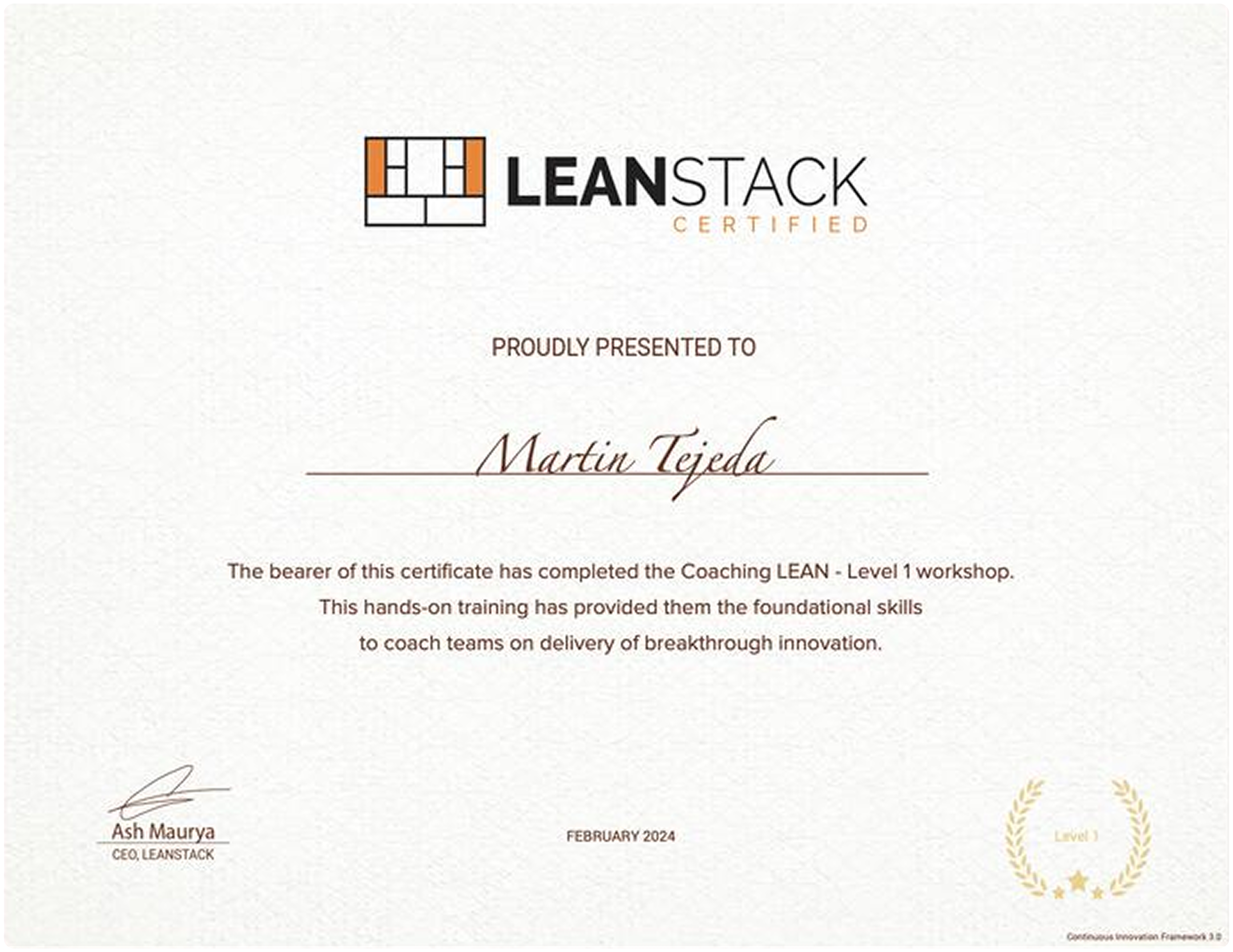 LEANSTACK Certified