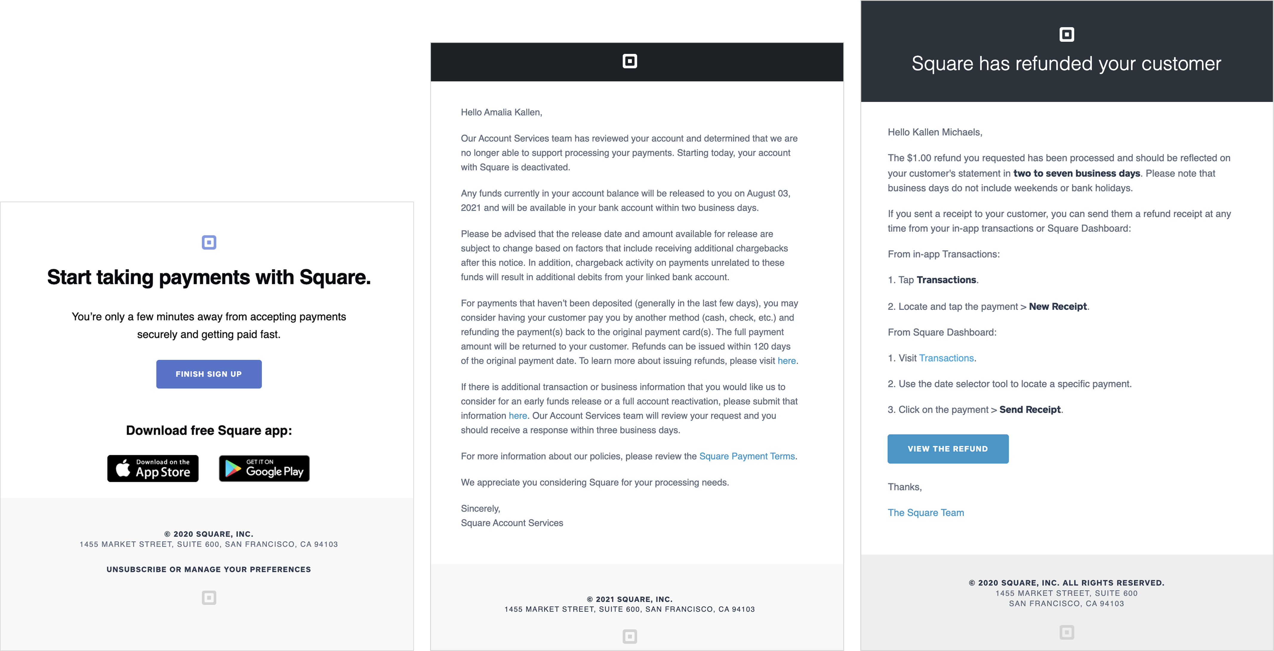 Square Email Templates